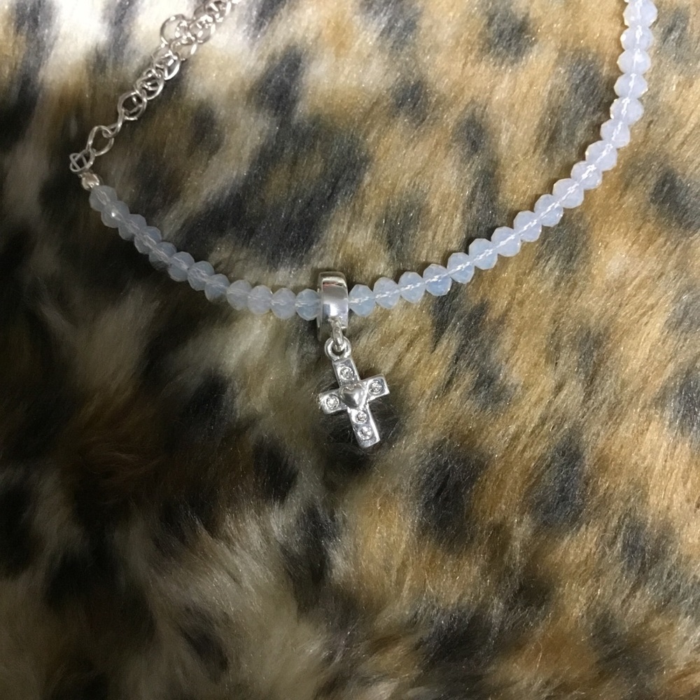 SS Dangle Cross Bead Charm